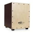thumbnail image 2 of Pyle Wooden Stringed Acoustic Cajon Drum Box Percussion Hand Instrument, Brown, 2 of 6