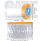 thumbnail image 3 of Cinta adhesiva para enmascarar con pintura Lona de plástico protectora de pintura de 55 cm x 20 m Película de enmascarar transparente con cinta adhesiva para proteger muebles (5 rollos), 3 of 5