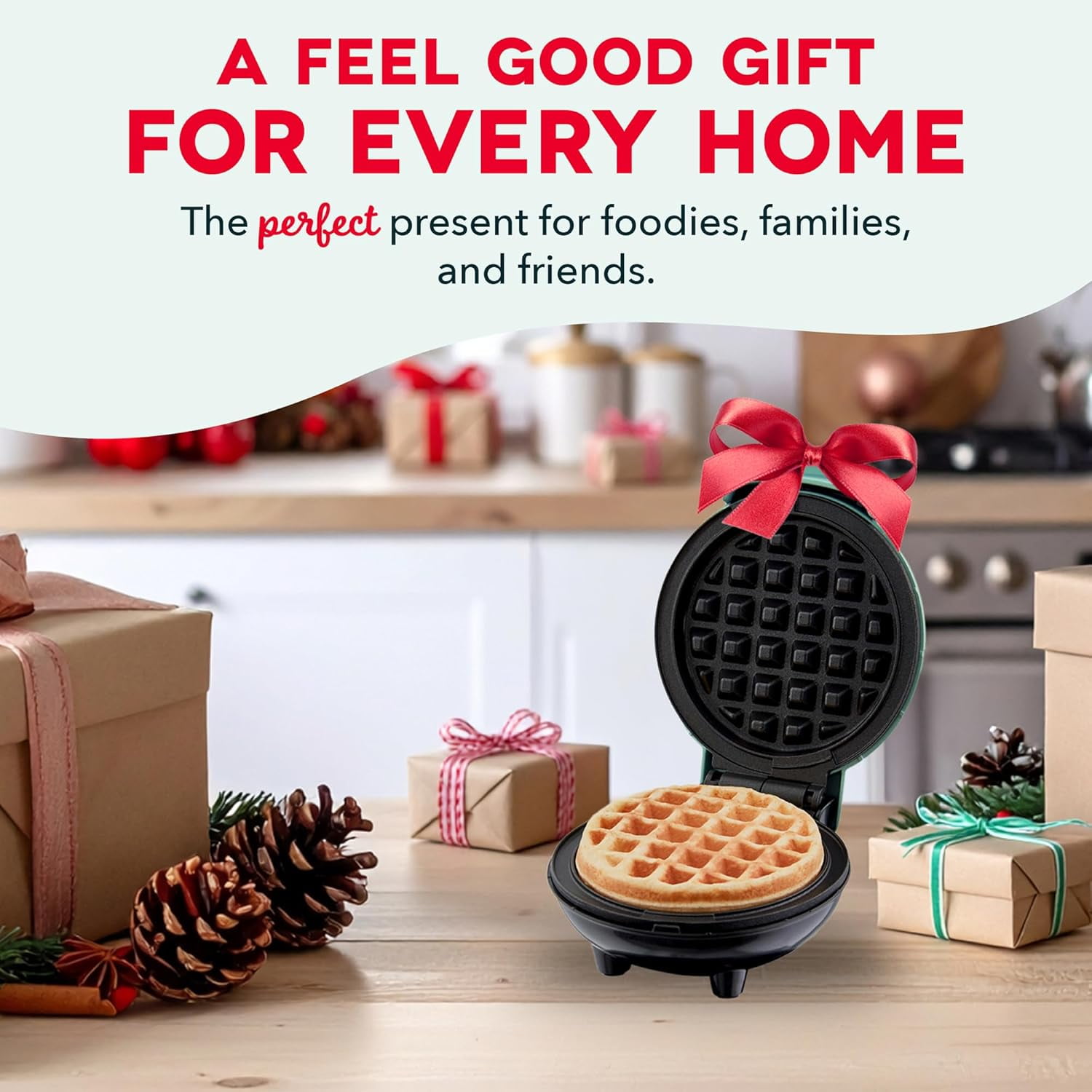 Mini Waffle Maker Compact Electric Iron for Creative Homemade Treats Nonstick Surface Easy Clean