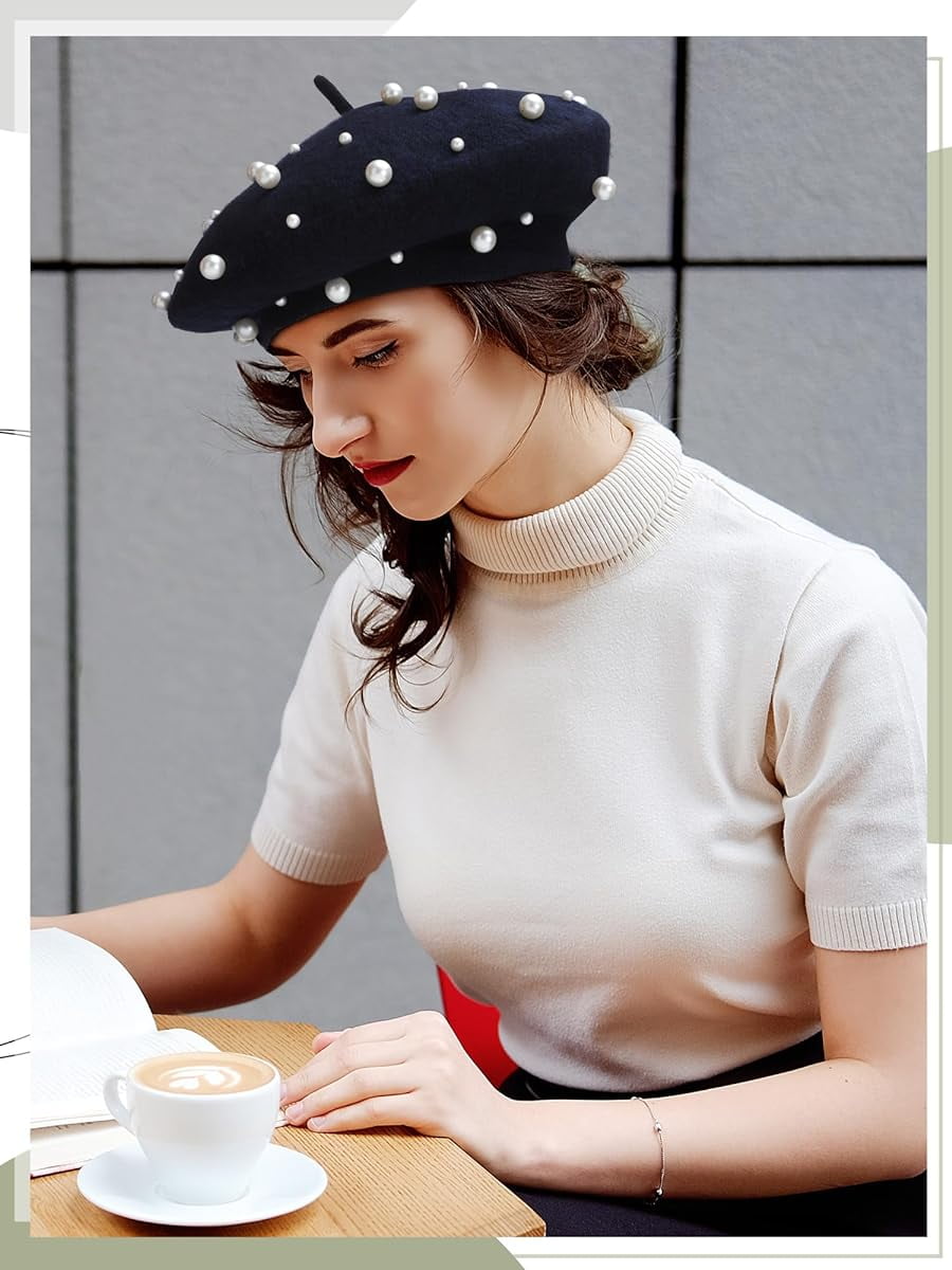 9656 Women\'s Winter Hat Knitted Beanie Hat Wool Berets French Style Pearl 813m7rg9piL._AC_UY1000_.jpg main image 3