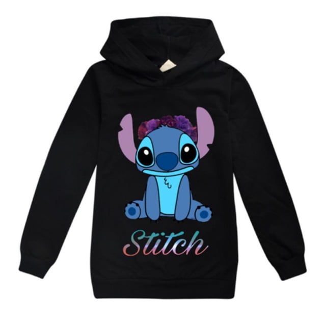 7-14 años Sudadera con capucha informal con estampado de puntadas para niños