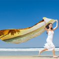 thumbnail image 5 of GZHJMY Women Girls Long Silk Scarf, Dusk on The Beach Summer Lightweight Shawl, Outdoor Floral Large Wrap 71X35 Inch, 5 of 5