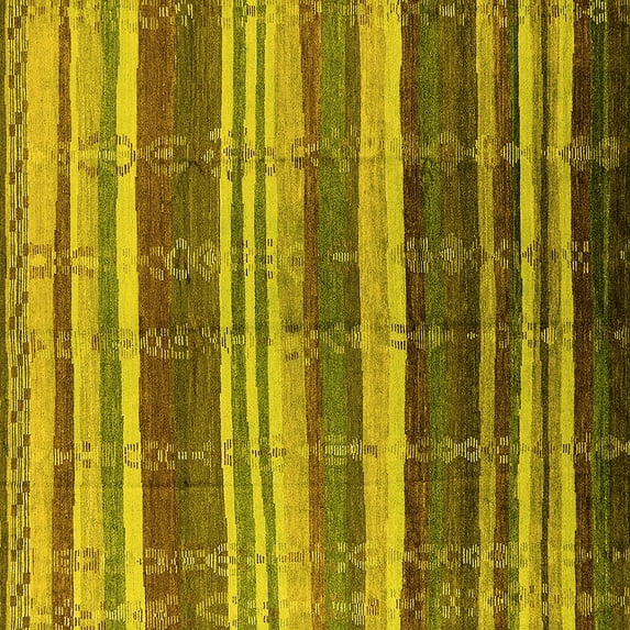 Ahgly Company Indoor Square Solid Yellow Modern Area Rugs, 3' Square