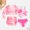 czb# Pink234, variant on CUZIBR Girls' Swimsuits 3 Piece Swimsuit V-Neck Front Cross Tops Bra High Waist Bottoms Bikini Sets With Short Sleeve Cover Up Cardigan Floral Print Swimwear Outfits Bathing Suit,Hot Pink,9-10 Years