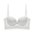 thumbnail image 2 of Women's Bandeau Bra Non Strapless Front Closure Bra Seamless Backless Smoothing Every Day Wear, 2 of 4
