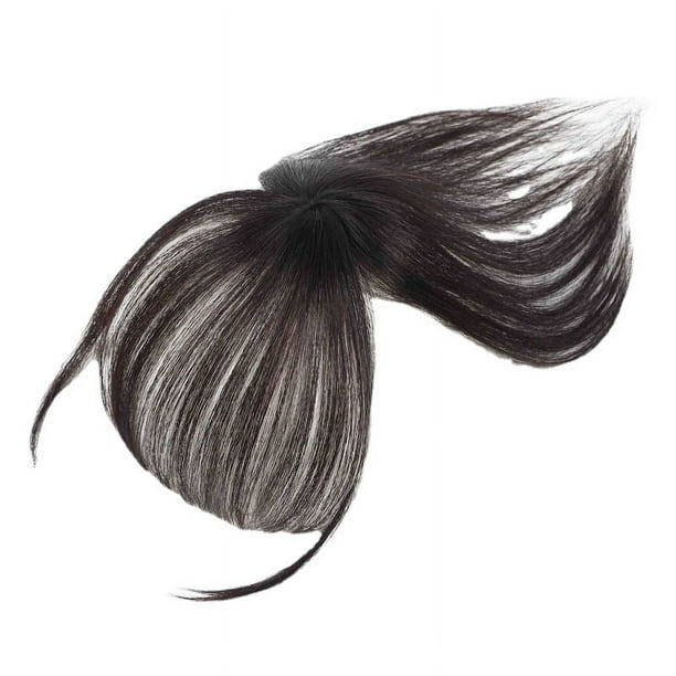 Peluca de mujer con flequillo frontal natural con simulación de cabello blanco y sin rastro para verano