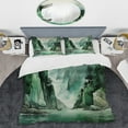 thumbnail image 2 of Designart "Green 0 Cliff Glacial consistency I" Landscape & Nature Bedding Covert Set - Iceberg Green Landscapes Bed Set With 2 Shams, 2 of 6