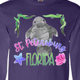 thumbnail image 4 of Inktastic St. Petersburg Florida Cute Swimming Manatee Long Sleeve T-Shirt, 4 of 5