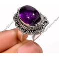 thumbnail image 2 of Purple Amethyst Stone Ring 925 Sterling Silver Handmade Statement Design Rings, 2 of 5