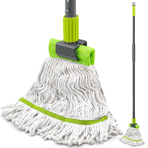 TidyBliss Commercial Mop Heavy Duty with 57.5 inches Long Handle (Green)