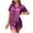 #01 Purple 02, variant on Womens Silk Satin Pajamas Set Loungewear Two-Piece Sleepwear Button-Down Pj Set