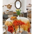thumbnail image 4 of Fall Forest Tree Square/Round Tablecloths 60x60,Abstract Contemporary Painting Art Table Cloth Table Cover Indoor/Outdoor Tabletop Decor for Wedding Holiday Party Dinner Baby Shower, 4 of 7