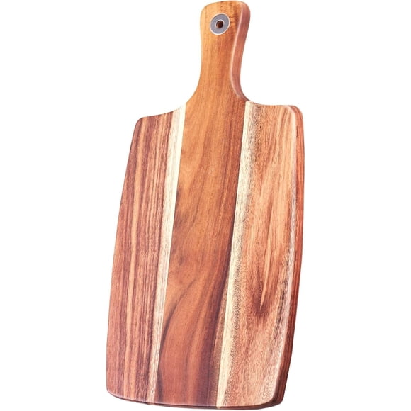 Acacia Wood Cutting Board with Handle - Wooden Chopping Board for Meat, Bread, Vegetables,Fruits,Cheese Serving Boards, Decorative Charcuterie Boards Kitchen Countertop