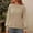 Beige, variant on Itsame Knitted Pullover Sweater for Womens Crew Neck Loose Sweatershirt Long Sleeves Solid Color Relaxed Sweatshirts Beige Size 2XL