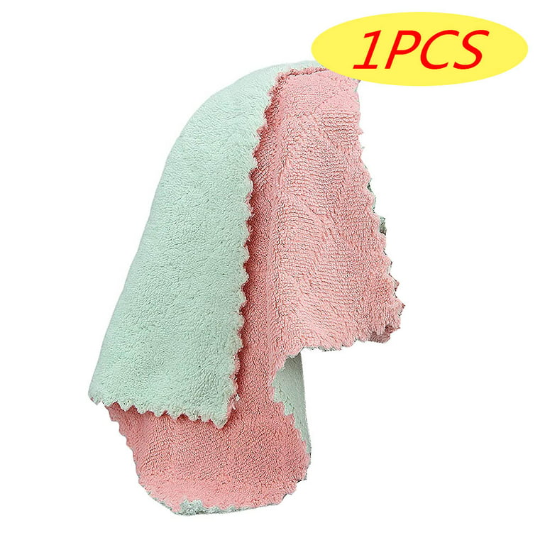 1PC Kitchen Dish Cloth Super Absorbent Coral Velvet Dishtowels Nonstick Oil  Washable Fast Drying Kitchen Clean Rags