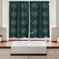 thumbnail image 2 of Ambesonne Brown and Blue Kitchen Curtains, Grungy Swirls, 55"x39", Teal Brown Pale Blue, 2 of 3