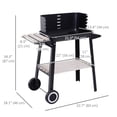 thumbnail image 3 of Outsunny Barbecue au Charbon Portable pour l'Extérieur avec Grille de Cuisson Réglable et Pare-Vent, Chariot de Barbecue avec Tablettes de Rangement et Roues pour la Cuisson en Plein Air, 3 of 9