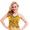 thumbnail image 1 of Minnieouse Traje de danza india ajustable, sujetador envuelto en el pecho con borlas, Top para entusiastas de la danza, puesta en escena Prendas para la parte del cuerpo Amarillo, 1 of 6