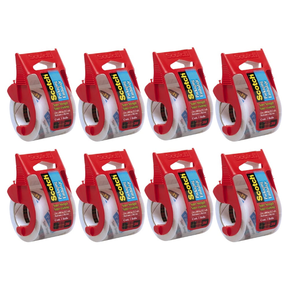 Scotch Clear Packaging Tape 341 With Dispenser 2 in x 800 in Packing