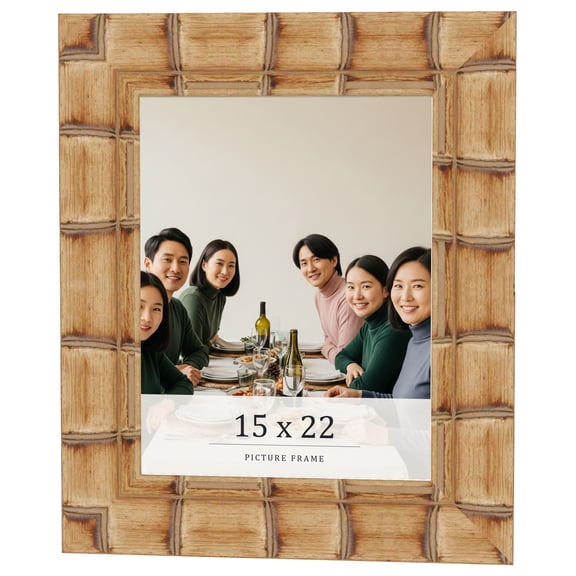 15x22 Frame Beige Real Wood Picture Frame Width 3 inches | Interior Frame Depth 0.5 inches |