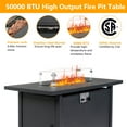 thumbnail image 4 of SEGMART 43'' Propane Fire Pit, 50,000 BTU Auto-Ignition Gas Fire Pit Table, Outdoor Fire Tables with Waterproof Cover, Lid and Tempered Glass Wind Guard for Outside, Garden, Backyard, 4 of 9