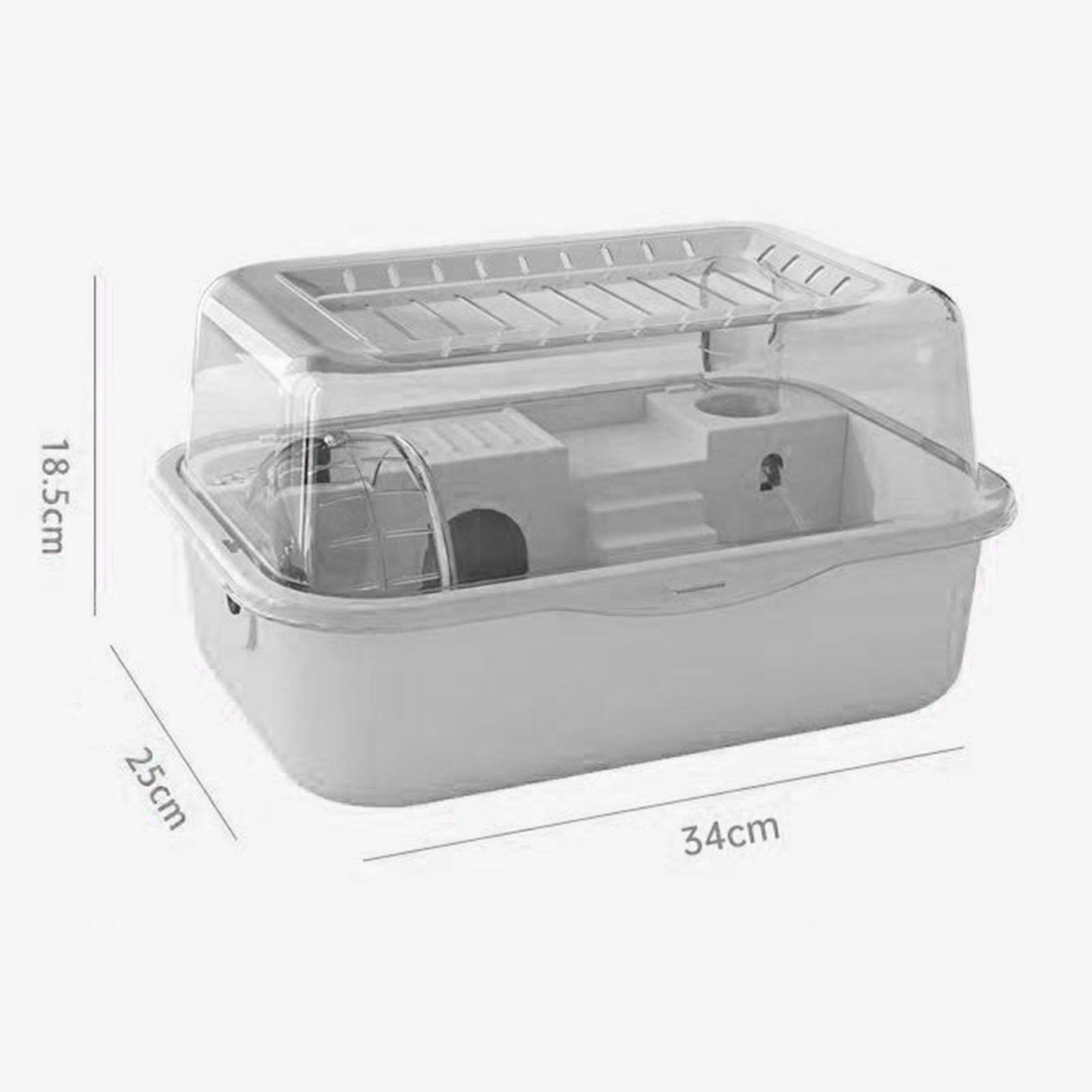 YIFAEUX Hamster Cage Transparent Hamsters Habitats Acrylic Small Animal Playhouse with Wheel Water Bottle for Hamsters Rat Gerbils Guinea Pig