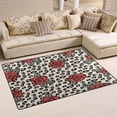 thumbnail image 2 of Red Rose Leopard Area Rugs Colorful Large Non-Slip Floor Matative Carpets Doormat for Kitchen Living Dining Dorm Playing Room Bedroom 60 x 39inch Home Decor, 2 of 7