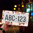 thumbnail image 4 of 1 Pcs Leopard Pattern License Plate Frame, License Plate Cover for Car Decorative Parts, Aluminum License Plate Bracket Holder Rust-Proof Weather-Proof for US Standard Car, 4 of 9