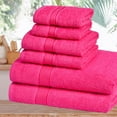 thumbnail image 5 of MALLONI HOME Ultra Soft 6 Pack Cotton Towel Set, Contains 2 Bath Towels 28x55 inch, 2 Hand Towels 16x24 inch & 2 Wash Coths 12x12 inch, Ideal Everyday use, Compact & Lightweight - Hot Pink, 5 of 8