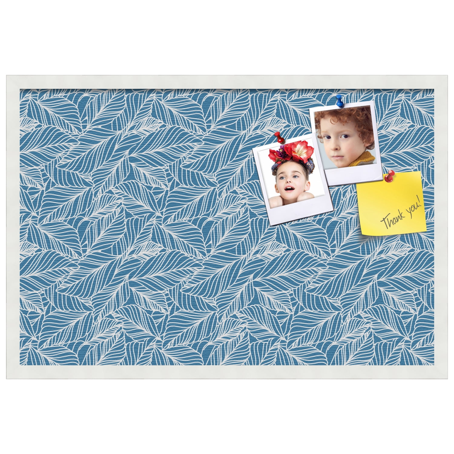 PinPix 30x20 Custom Cork Bulletin Board Navy White Poster Board Has a Fabric Style Canvas Finish, Framed in Navy White, by ArtToFrames (PinPix-1873)