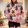 thumbnail image 5 of Pet Pouch Hoodie for Women, Santa Claus Christmas Tree Pullover Sweatshirt with Cuddle Pouch Dog Carrier Pocket, 5 of 5