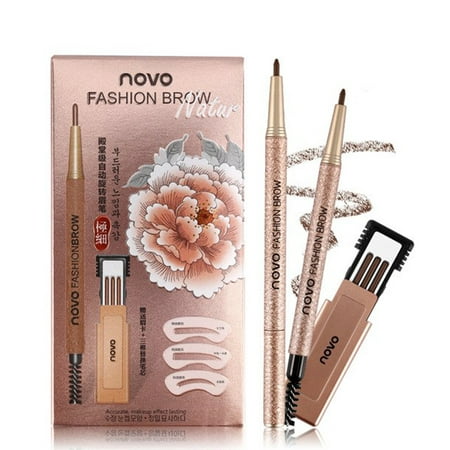 For Novo Automatic Rotation Eyebrow Pencil with 3 Replacement Refills and 3 Eyebrow