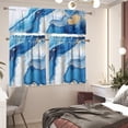 thumbnail image 6 of Bee Kitchen Curtain Valance Set Long Tiers Curtain Cafe Curtain Rod Pocket Valance for Living Room Bathroom,Black, 6 of 6