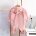 thumbnail image 4 of AherBiu Baby Boys Girls Clothes Hooded Jumpsuits Athletic Rompers Fall Winter Long Sleeve Zip up Sweatshirts Bodysuits Solid Color, 4 of 4
