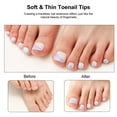 thumbnail image 4 of 100 piezas de uñas postizas de los pies 10 tamaños de uñas postizas de cobertura completa uñas de lo Tomshoo Transparente, 4 of 7
