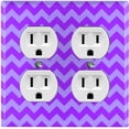 thumbnail image 1 of Metal Light Switch Plate Cover Chevron Purple Zig Zag Lines Pattern CHV003, 1 of 13