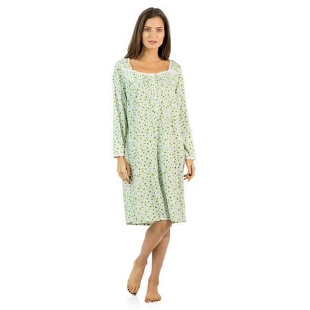 

Casual Nights Women s Square Neck Long Sleeve Floral Nightgown