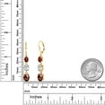 thumbnail image 6 of Gem Stone King 18K Yellow Gold Plated Silver Red Garnet 3 Stone Dangle Earrings for Women (7.21 Cttw, Gemstone January Birthstone, Oval Checkerboard 8X6MM, 7X5MM and 6X4MM), 6 of 6