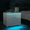High Gloss Nightstand with RGB LED Backlight, UV Triamine Board