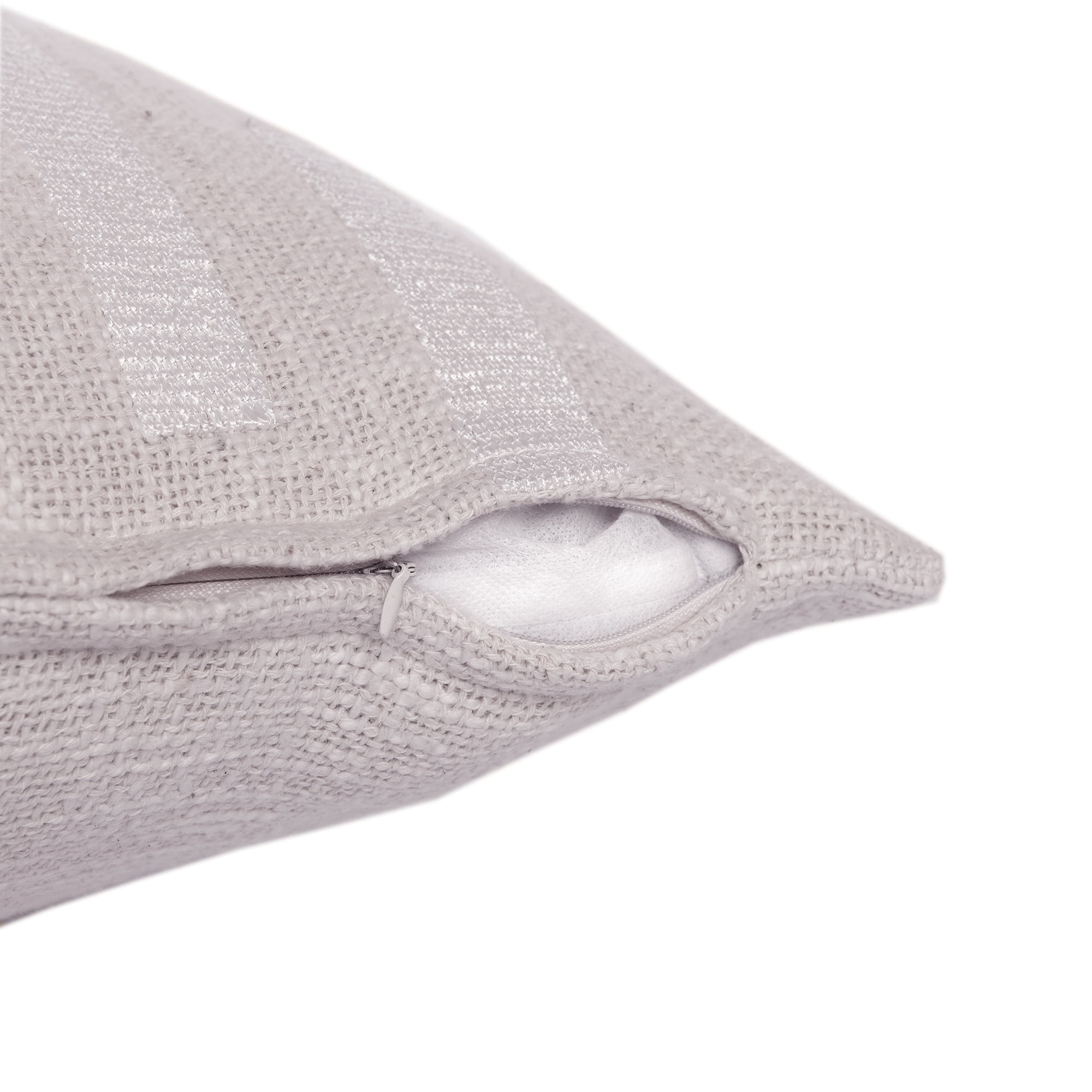 Ox Bay and Stacy Garcia 20" x 20" Ivory/White Geometric Embroidered Cotton Blend Adult Decorative Feather Filled Pillow