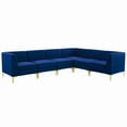 thumbnail image 2 of Modway Triumph 6-Piece Channel Performance Velvet Tufted Sectional Sofa in Navy, 2 of 11