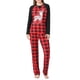 thumbnail image 2 of Sonducket Pijamas navideños Familia a juego Vacaciones Navidad Loungewear Cuadros Manga larga Pijama MUJER M, 2 of 6