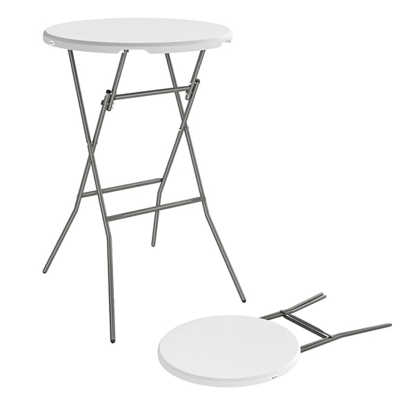 Outsunny 2.6ft Plastic Folding Picnic Table, Camping Table, White