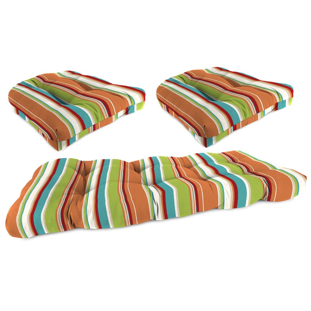 Jordan Manufacturing Covert Outdoor 3 Piece Wicker Cushion Set- 1