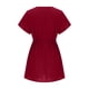 thumbnail image 4 of Puntoco Vestido De Manga Corta Con Cuello En V, Vestido Casual Suelto De Verano Estampado Para Mujer, Vestido De Playa Con Cuello En V, Vestido De Manga Corta, Color Burdeos L, 4 of 6