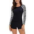 thumbnail image 4 of Women's two-piece Sun Protection long-sleeved Swimsuit UV UPF 50+ Swimming shirt Swimsuit with boxer trunks, 4 of 6