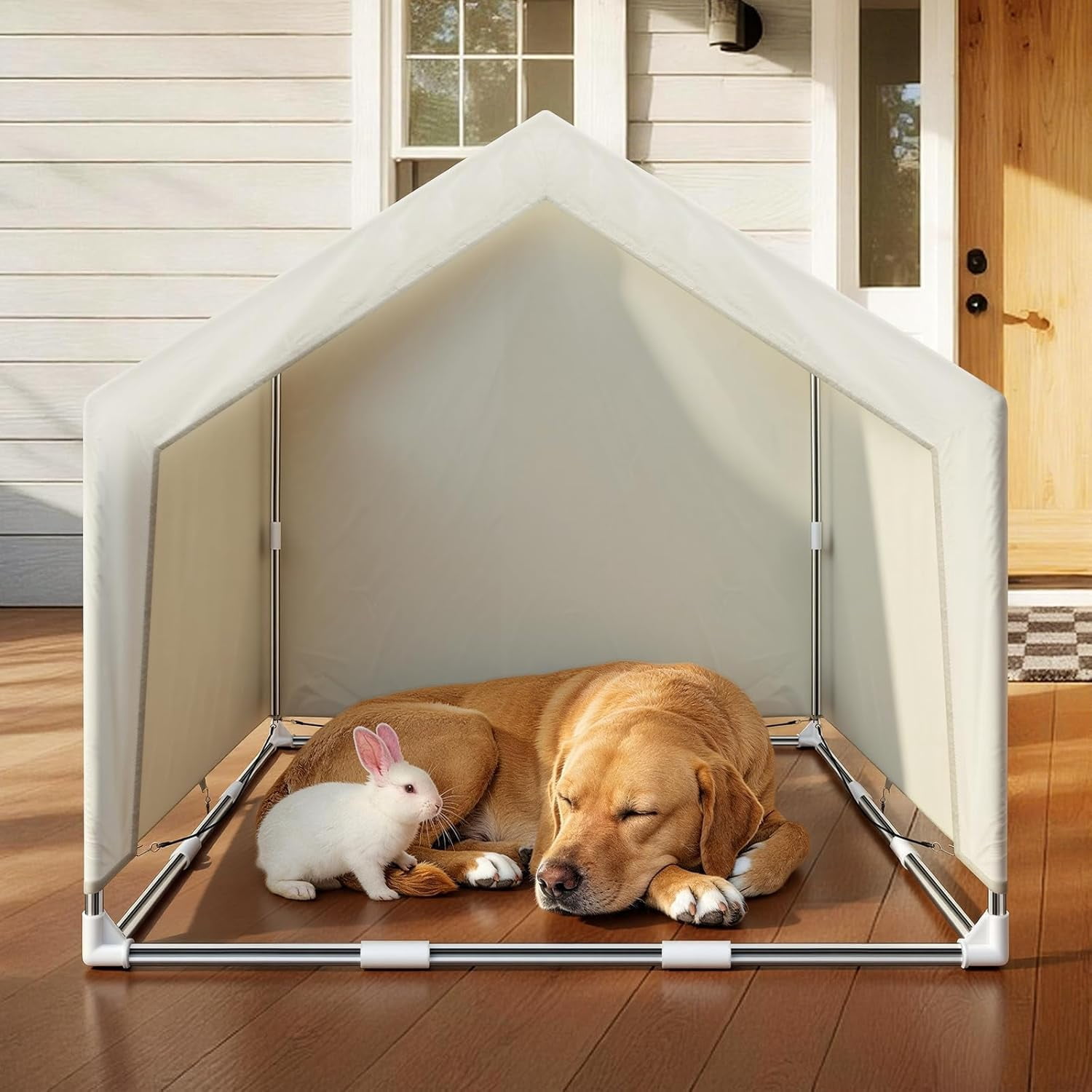 Elevated Dog House for Outdoor or Indoor - Waterproof Dog Tent Cat House, Dog Sunshade Tent, Pet House with Removable Cover, Suitable for Medium Cats Dogs