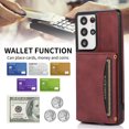 thumbnail image 2 of Jiahe Cover for Samsung Galaxy A13 5G, Wallet Case with Card Holder Pocket,Rugged Shockproof PU Leather Kickstand Card Slot Anti-Scratch Case Cover, winered, 2 of 5