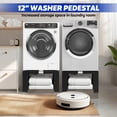 thumbnail image 7 of 16" Height Heavy-Duty Laundry Pedestal, Full Size Adjustable Washer Dryer Stand with Non-Slip Mat, 17.7-31" Adjustable Width Washing Machine Base for Refrigerator, Dishwasher, Black, 7 of 7