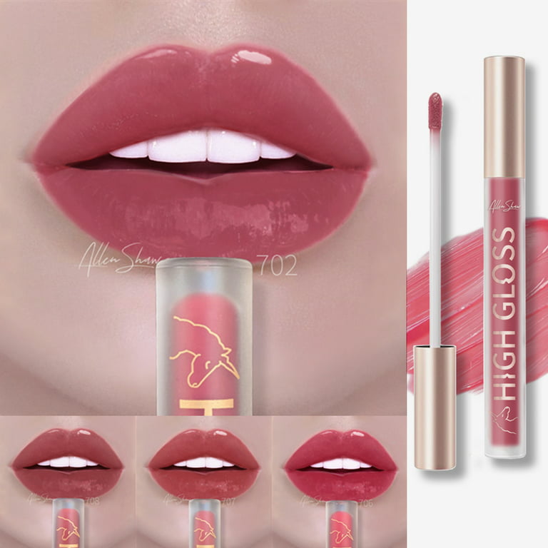 Water Mirror Lip Gloss,Moisturizing Long-Lasting Non-Stick Cup Lip Glaze  Liquid Lipstick
